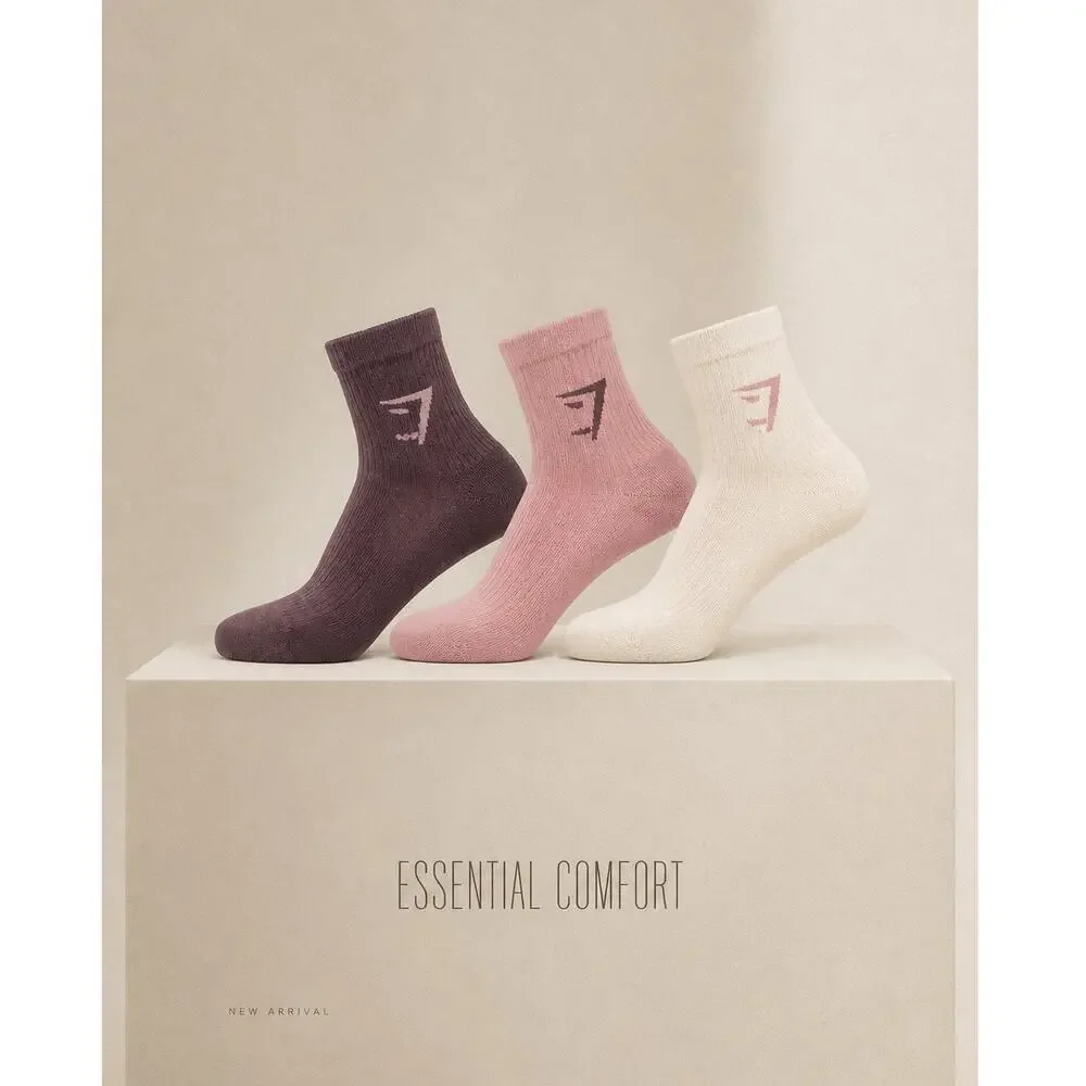 Unisex Adult's Gymshark 3 Pack Rib Midi Multicolor Socks Large NWT